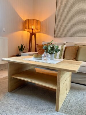 création & rénovation - table basse avec espace repas relevable